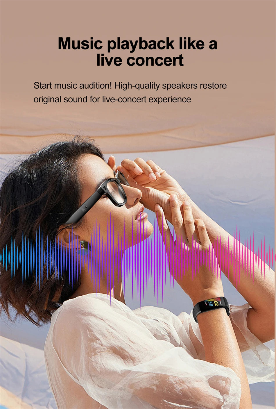 AI Smart Glasses – Bluetooth Camera Glasses with Voice Call, Music & Video Recording