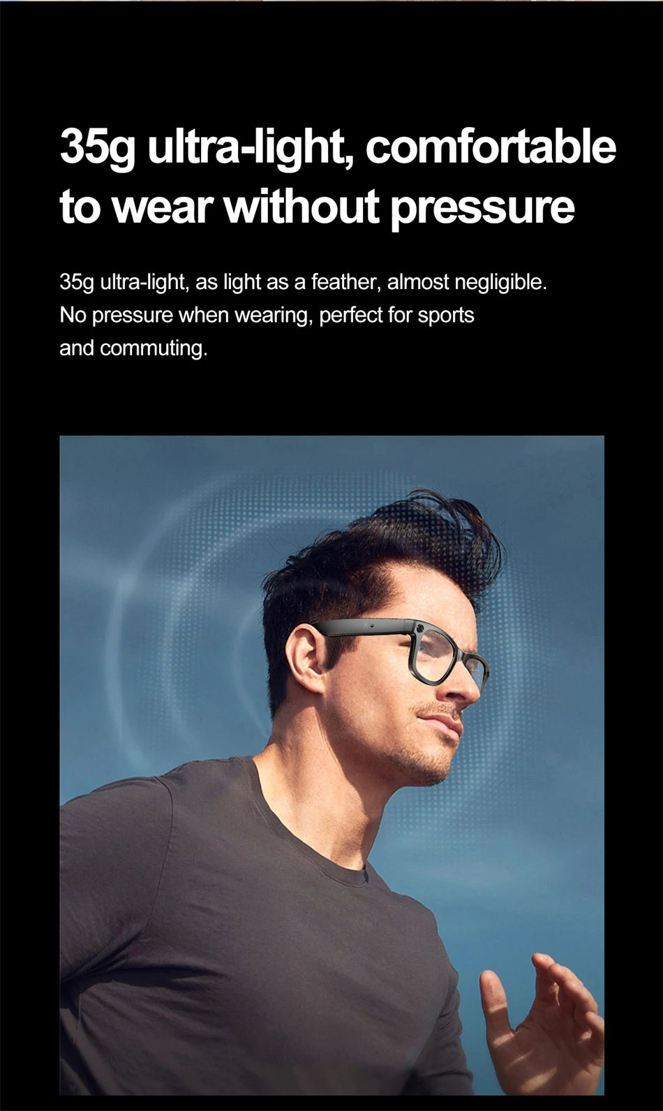 AI Smart Glasses – Bluetooth Camera Glasses with Voice Call, Music & Video Recording
