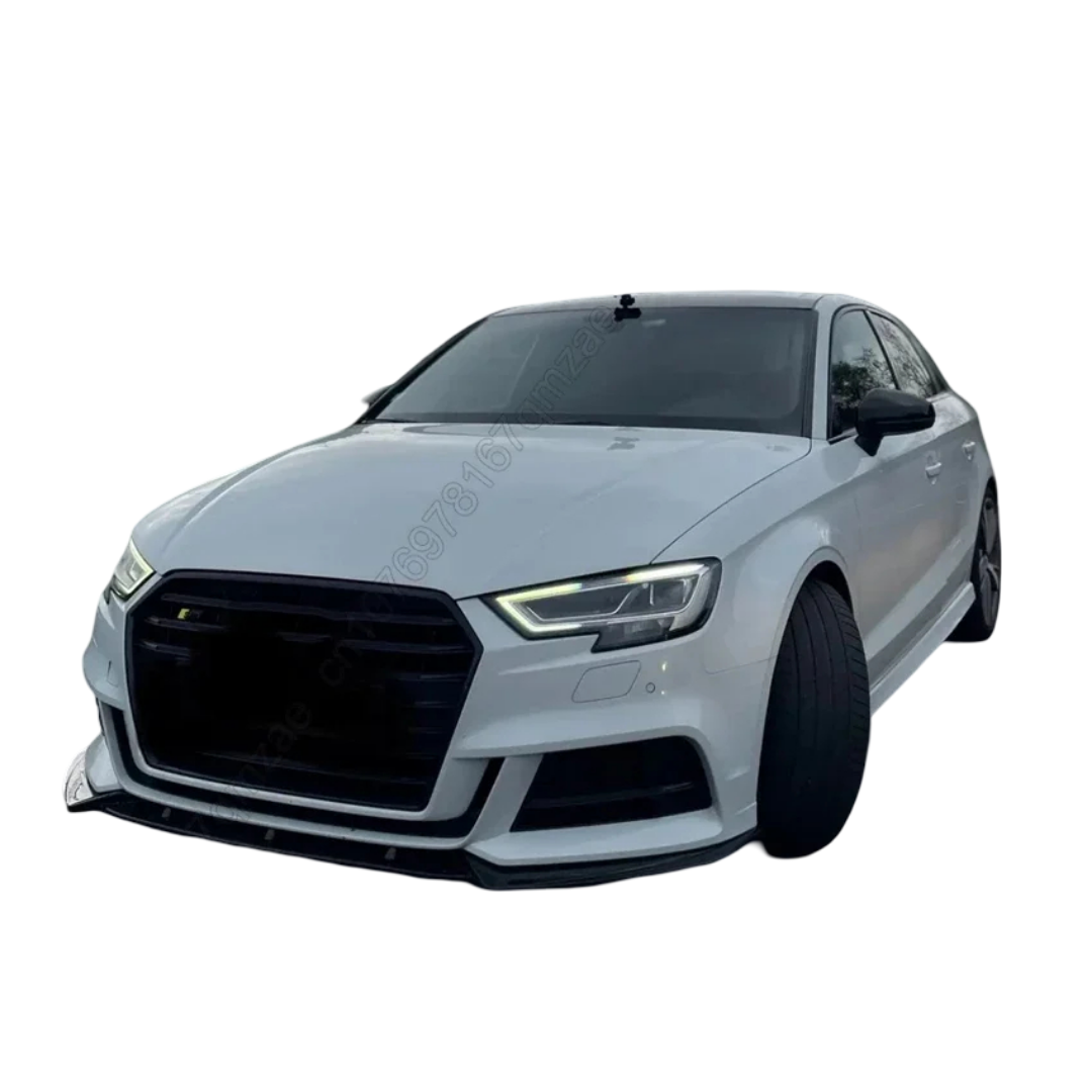Gloss Black Front Bumper Lip Splitter Diffuser 3PCS For Audi S3 A3 8V S-Line 2016-2020