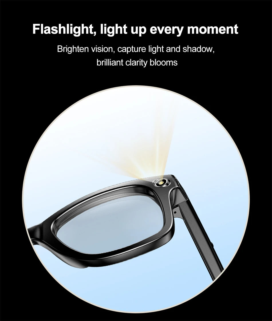 AI Smart Glasses – Bluetooth Camera Glasses with Voice Call, Music & Video Recording