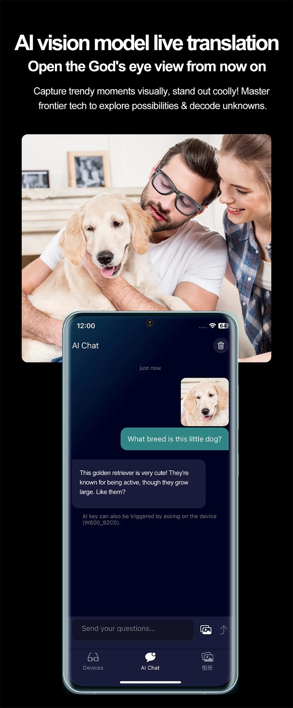 AI Smart Glasses – Bluetooth Camera Glasses with Voice Call, Music & Video Recording