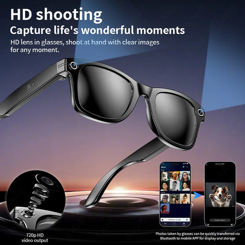 AI Smart Glasses – Bluetooth Camera Glasses with Voice Call, Music & Video Recording