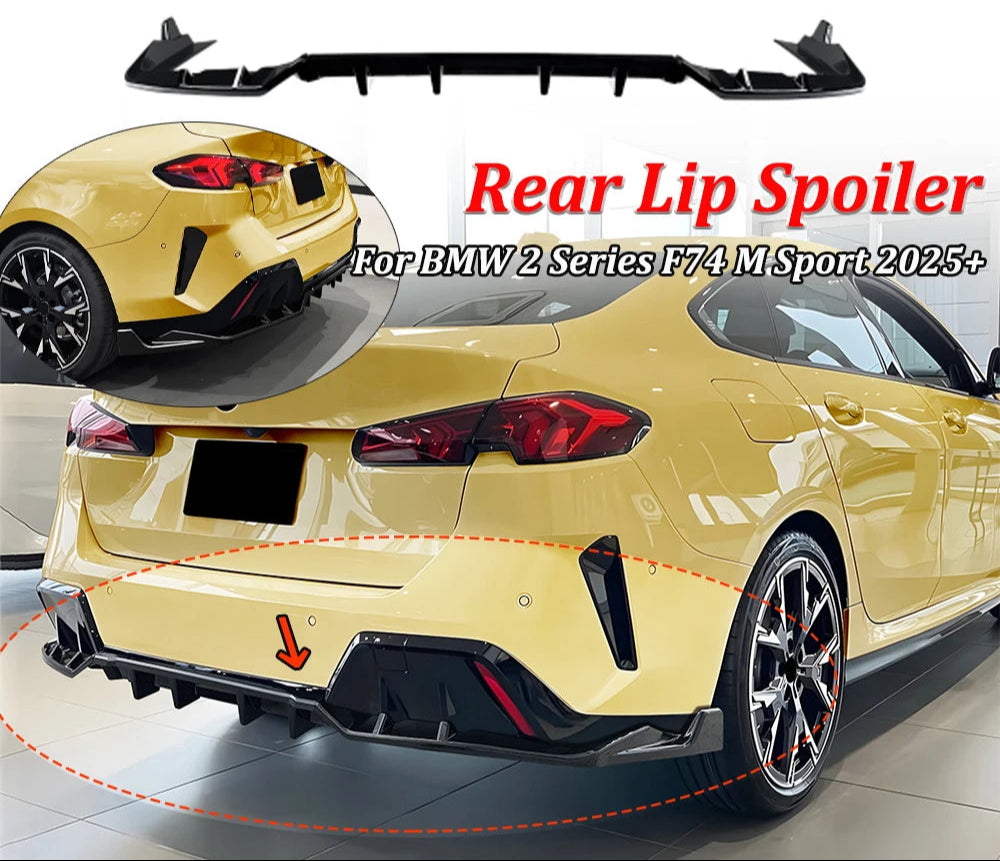 BMW 2 Series F74 M Sport (2025+) Rear Lip Spoiler Diffuser – Gloss Black ABS Body Kit Upgrade
