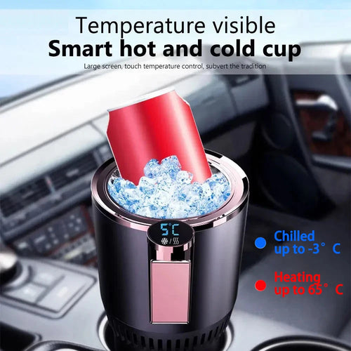2-in-1 Car Cup Holder Cooler & Warmer – 12V Smart Temperature Control Mug (Travel, Office & Home)