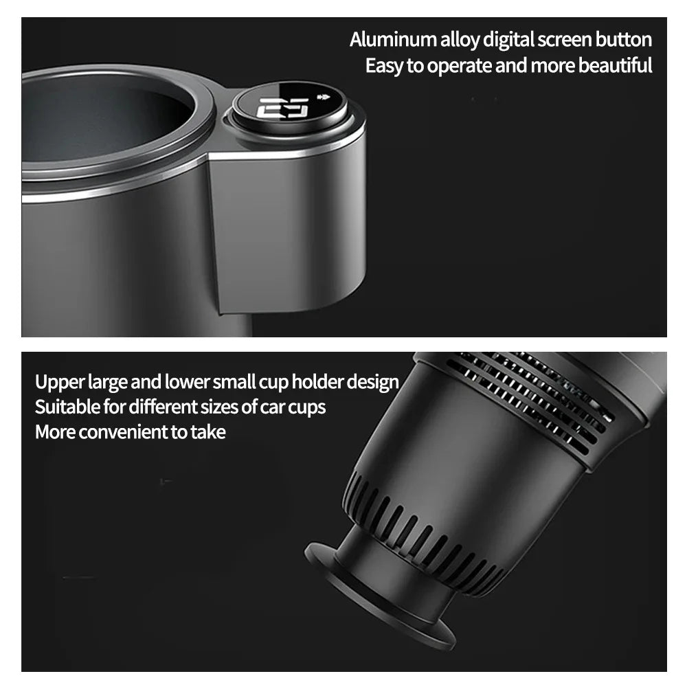 2-in-1 Car Cup Holder Cooler & Warmer – 12V Smart Temperature Control Mug (Travel, Office & Home)