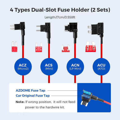 AZDOME Dash Cam Hardwire Kit – 24H Parking Monitoring Line (JYX02 / JYX04 / JYX05 Compatible Models)